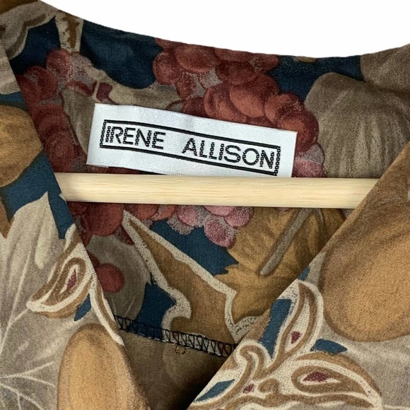 IRENE ALLISON Wrap Grape Vines Blouse S - Picture 10 of 10